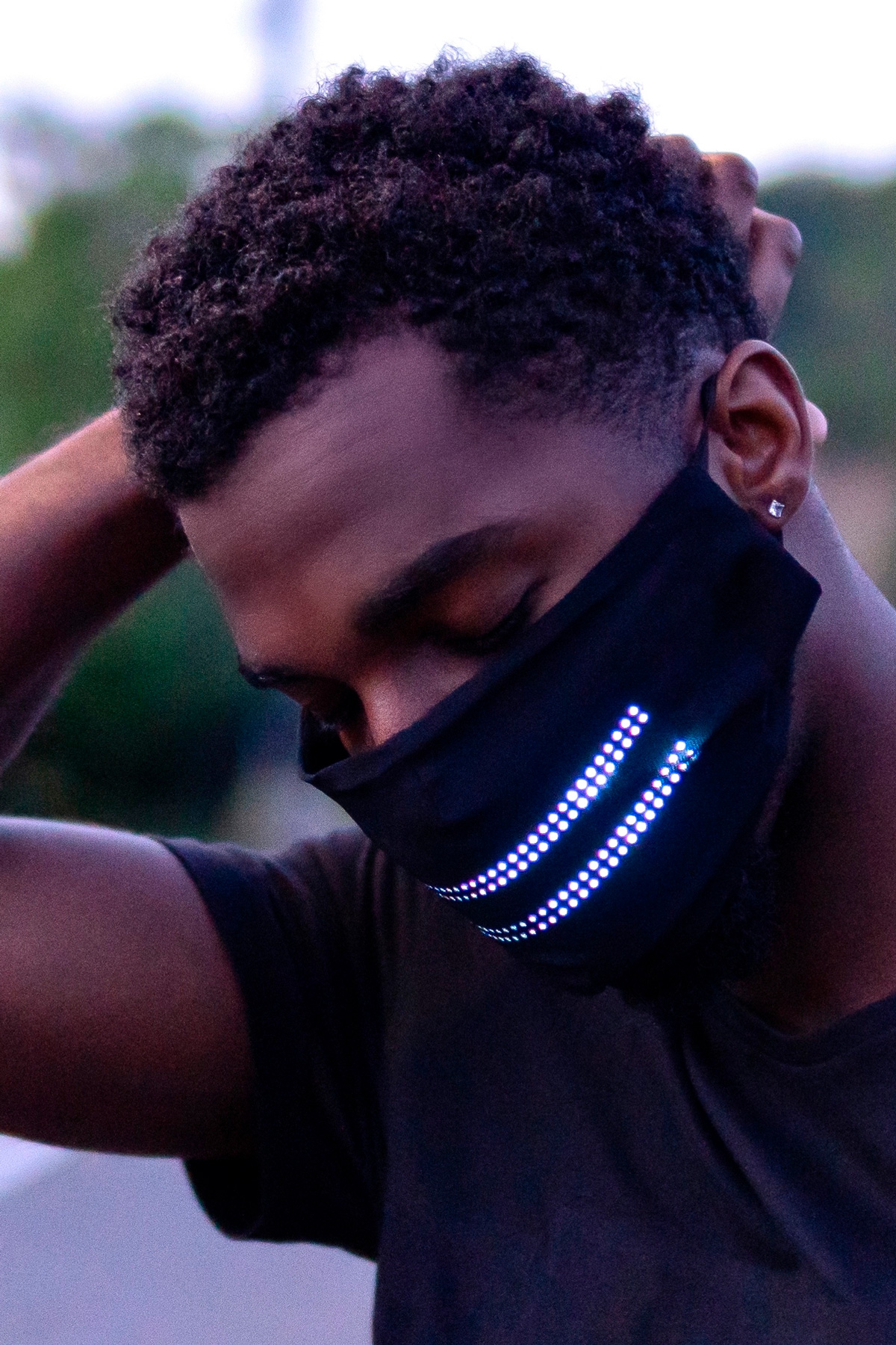 led voice activated face mask